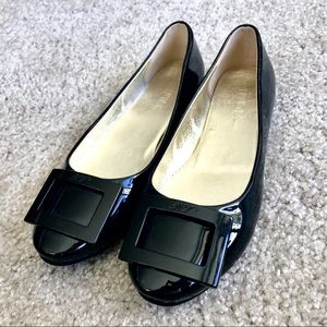 NEW Black Buckle Patent Leather Ballet Flats Size8